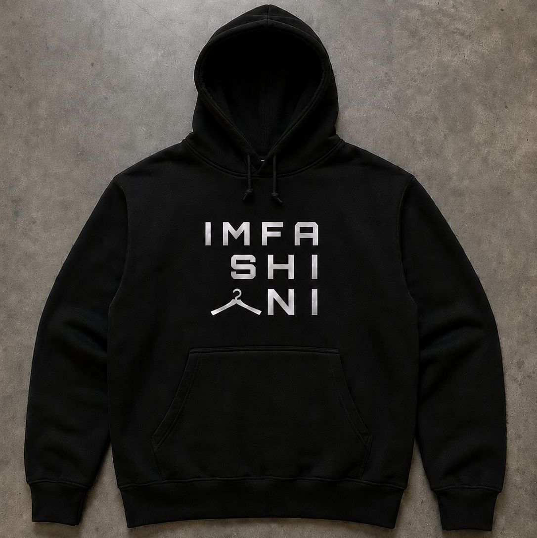 Imfashini Attire Second Logo Black Hoodies