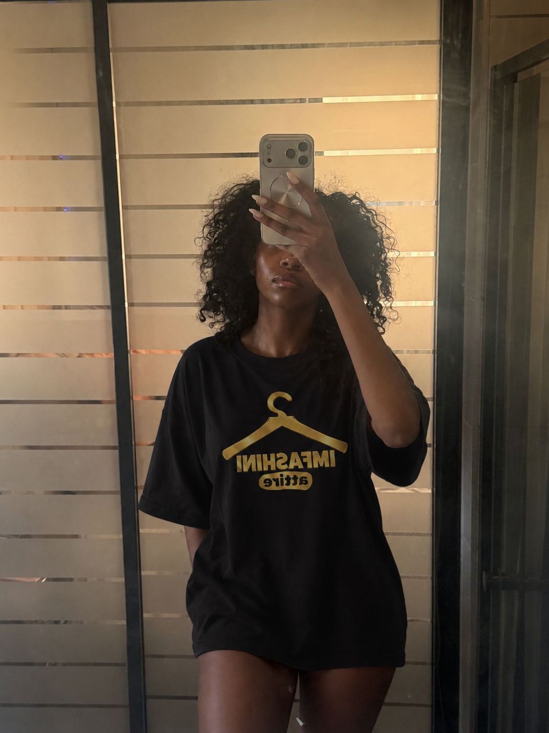 Imfashini Attire Hanger Ladies Black T-shirts