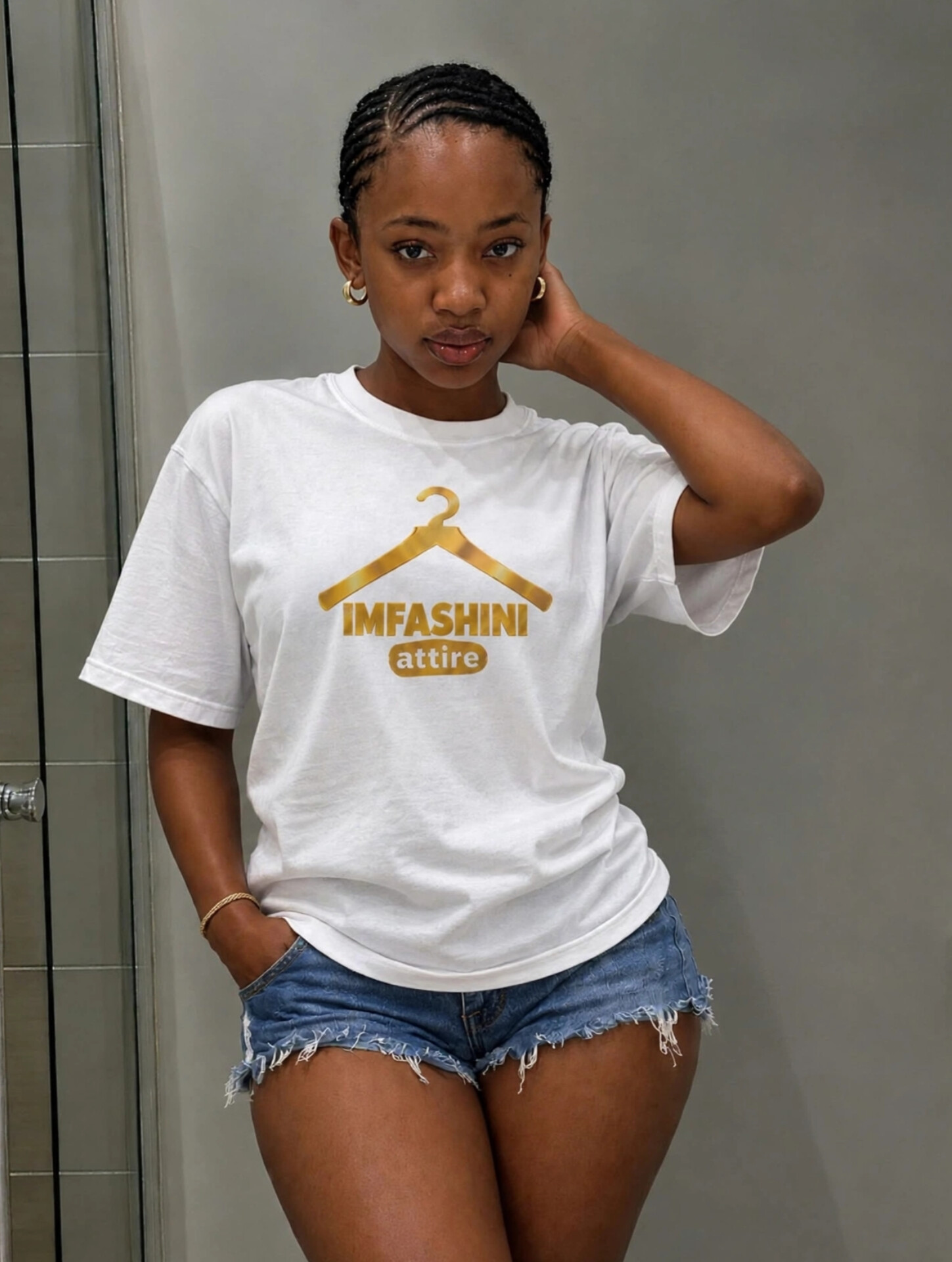 Imfashini Attire Hanger Ladies White T-shirts